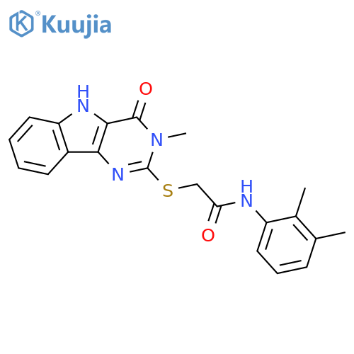 N-(2,3-dimethylphenyl)-2-({3-methyl-4-oxo-3H,4H,5H-pyrimido5,4-bindol-2-yl}sulfanyl)acetamide structure