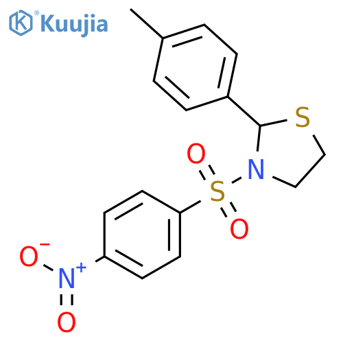 2-(4-methylphenyl)-3-(4-nitrophenyl)sulfonyl-1,3-thiazolidine structure