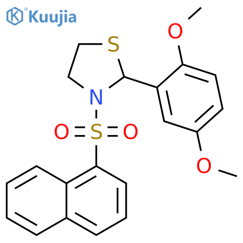 2-(2,5-dimethoxyphenyl)-3-(1-naphthylsulfonyl)-1,3-thiazolidine structure