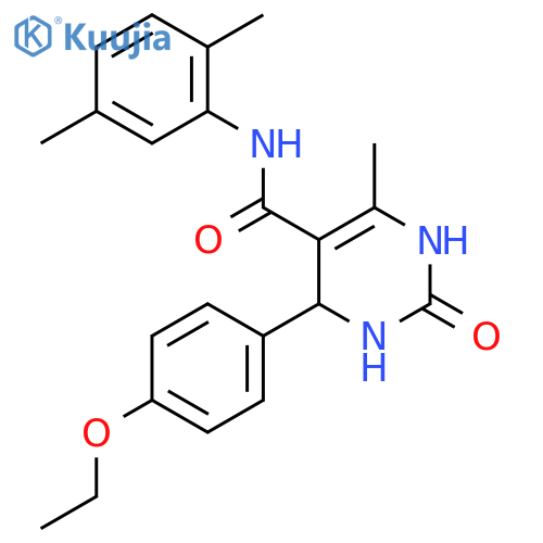 N-(2,5-dimethylphenyl)-4-(4-ethoxyphenyl)-6-methyl-2-oxo-1,2,3,4-tetrahydropyrimidine-5-carboxamide structure