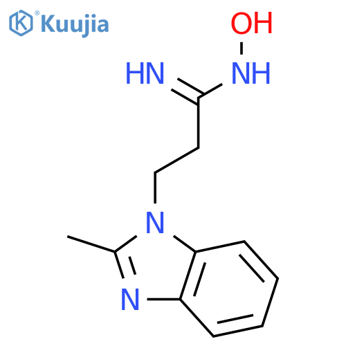 (E)-N'-hydroxy-3-(2-methyl-1H-1,3-benzodiazol-1-yl)propanimidamide structure