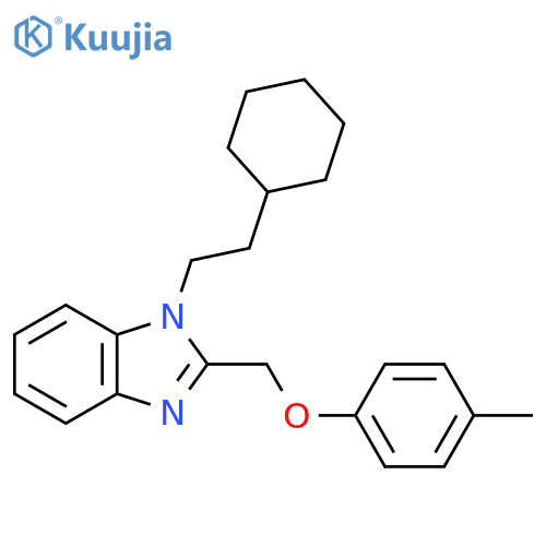 1-(2-cyclohexylethyl)-2-(4-methylphenoxy)methyl-1H-1,3-benzodiazole structure