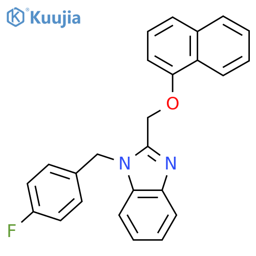 1-(4-fluorophenyl)methyl-2-(naphthalen-1-yloxy)methyl-1H-1,3-benzodiazole structure