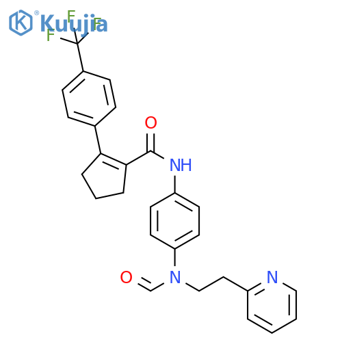 1-Cyclopentene-1-carboxamide,N-[4-[formyl[2-(2-pyridinyl)ethyl]amino]phenyl]-2-[4-(trifluoromethyl)phenyl]- structure
