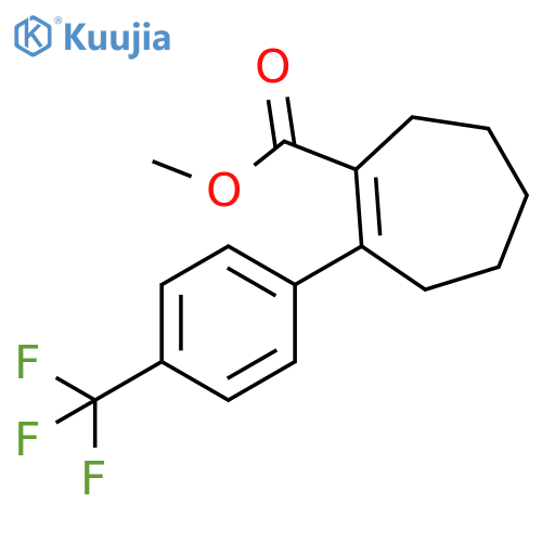 1-Cycloheptene-1-carboxylic acid, 2-[4-(trifluoromethyl)phenyl]-, methylester structure