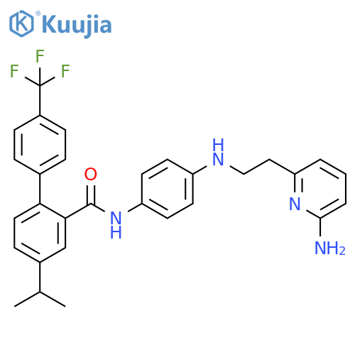 [1,1'-Biphenyl]-2-carboxamide,N-[4-[[2-(6-amino-2-pyridinyl)ethyl]amino]phenyl]-4-(1-methylethyl)-4'-(trifluoromethyl)- structure