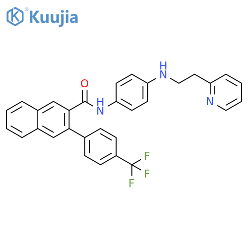 2-Naphthalenecarboxamide,N-[4-[[2-(2-pyridinyl)ethyl]amino]phenyl]-3-[4-(trifluoromethyl)phenyl]- structure