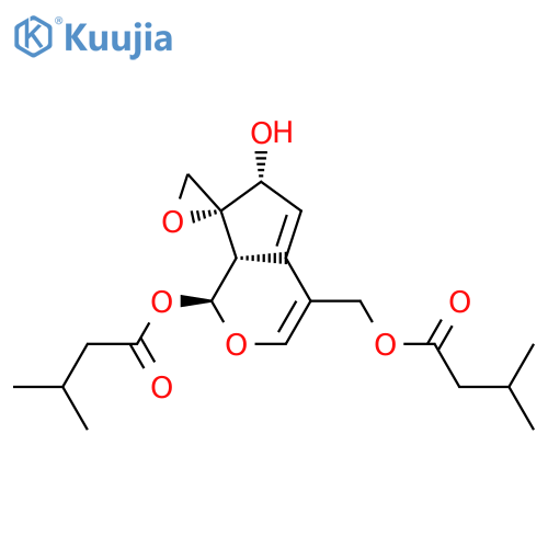 [(1S,6R,7R,7As)-6-hydroxy-1-(3-methylbutanoyloxy)spiro[6,7a-dihydro-1H-cyclopenta[c]pyran-7,2'-oxirane]-4-yl]methyl 3-methylbutanoate structure