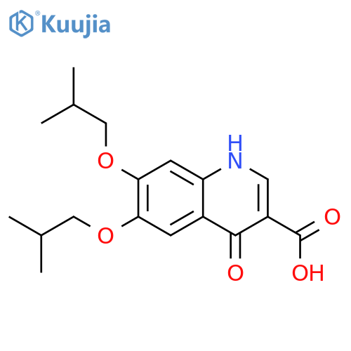 6,7-bis(2-methylpropoxy)-4-oxo-1,4-dihydroquinoline-3-carboxylic acid structure