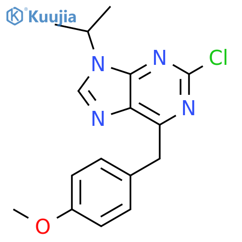 9H-PURINE, 2-CHLORO-6-[(4-METHOXYPHENYL)METHYL]-9-(1-METHYLETHYL)- structure