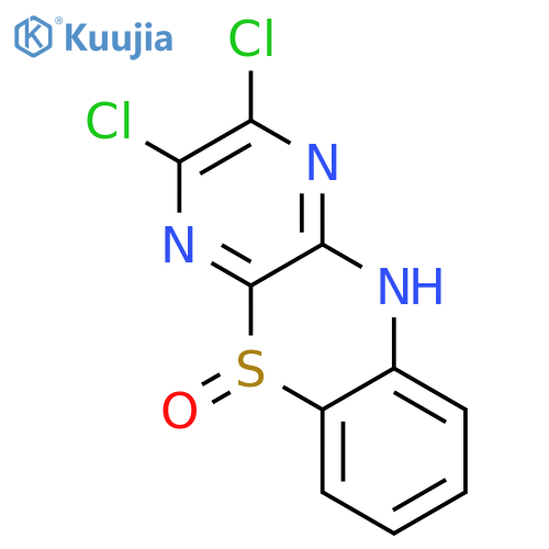 10H-Pyrazino[2,3-b][1,4]benzothiazine, 2,3-dichloro-, 5-oxide structure