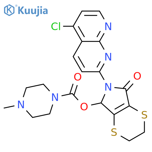 6-(5-chloro-1,8-naphthyridin-2-yl)-2,3,6,7-tetrahydro-7-oxo-5H-1,4-dithiino[2,3-c]pyrrol-5-yl 4-methylpiperazine-1-carboxylate structure