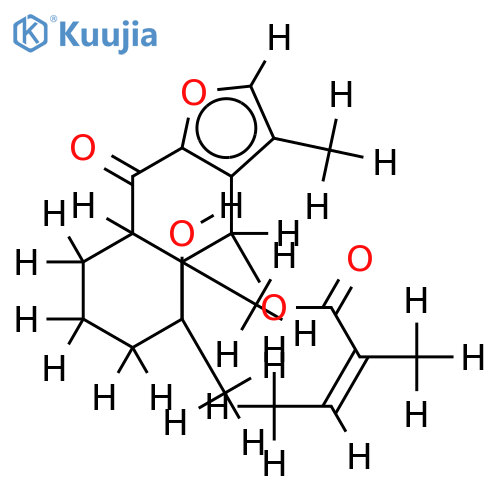 6-Tigloyl-(4alpha,6beta,10alphaH)-4,6-Dihydroxyfuranoeremophilan-9-one structure