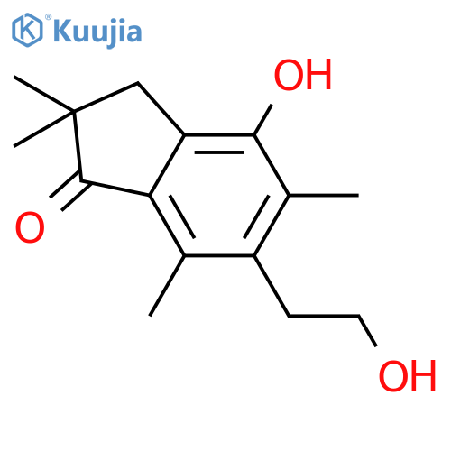 1H-Inden-1-one,2,3-dihydro-4-hydroxy-6-(2-hydroxyethyl)-2,2,5,7-tetramethyl- structure