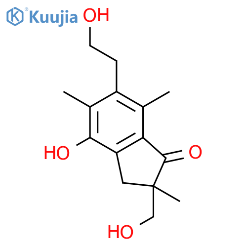 1H-Inden-1-one,2,3-dihydro-4-hydroxy-6-(2-hydroxyethyl)-2-(hydroxymethyl)-2,5,7-trimethyl-,(2S)- structure