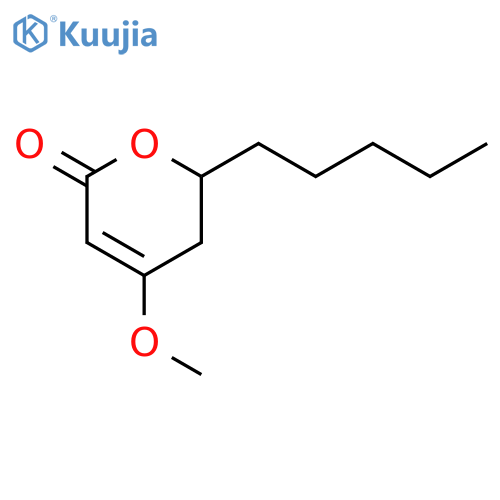 2H-PYRAN-2-ONE, 5,6-DIHYDRO-4-METHOXY-6-PENTYL- structure