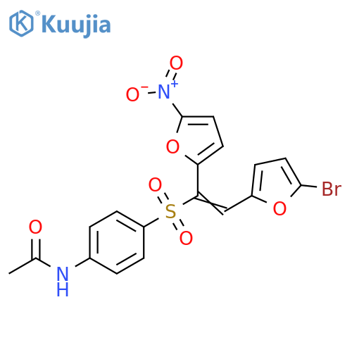 Acetamide,N-[4-[[2-(5-bromo-2-furanyl)-1-(5-nitro-2-furanyl)ethenyl]sulfonyl]phenyl]- structure