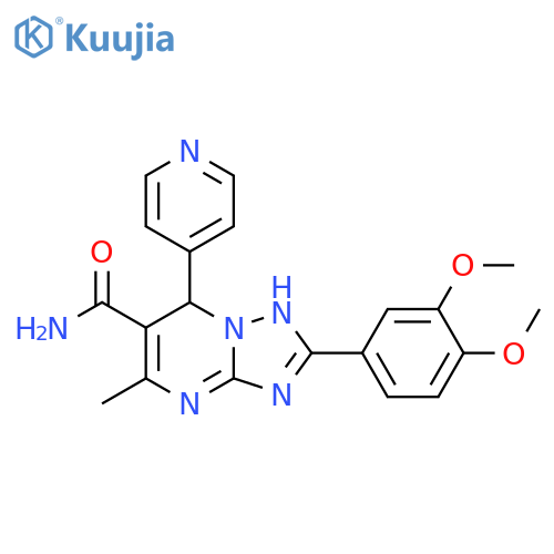 2-(3,4-dimethoxyphenyl)-5-methyl-7-(pyridin-4-yl)-4H,7H-1,2,4triazolo1,5-apyrimidine-6-carboxamide structure
