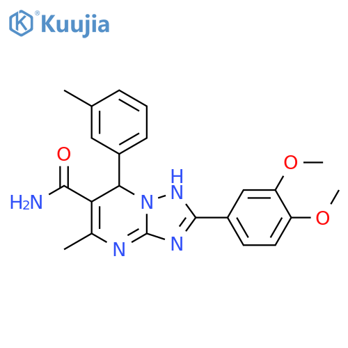 2-(3,4-dimethoxyphenyl)-5-methyl-7-(3-methylphenyl)-4H,7H-1,2,4triazolo1,5-apyrimidine-6-carboxamide structure