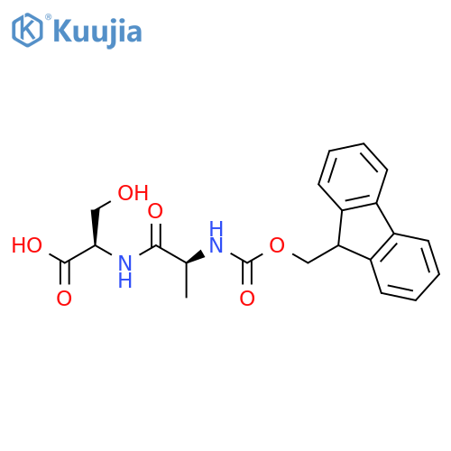 (2R)-2-(2S)-2-({(9H-fluoren-9-yl)methoxycarbonyl}amino)propanamido-3-hydroxypropanoic acid structure