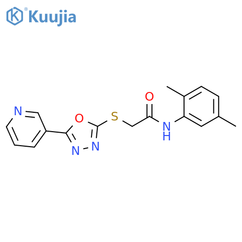 N-(2,5-dimethylphenyl)-2-{5-(pyridin-3-yl)-1,3,4-oxadiazol-2-ylsulfanyl}acetamide structure