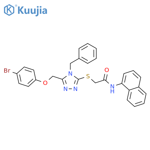 <br>2-((4-Benzyl-5-((4-bromophenoxy)methyl)-4H-1,2,4-triazol-3-yl)thio)-N-(naph thalen-1-yl)acetamide structure