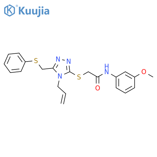 <br>2-((4-Allyl-5-((phenylthio)methyl)-4H-1,2,4-triazol-3-yl)thio)-N-(3-methoxy phenyl)acetamide structure