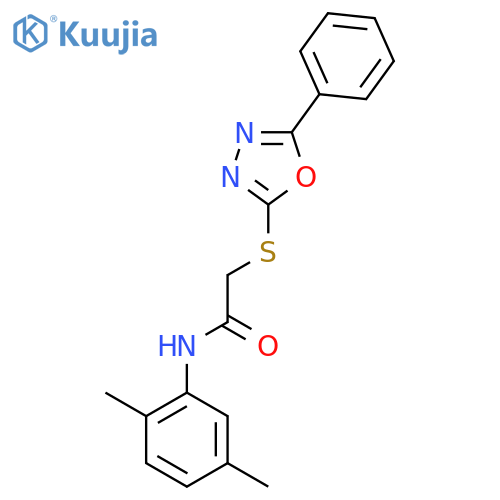N-(2,5-dimethylphenyl)-2-(5-phenyl-1,3,4-oxadiazol-2-yl)sulfanylacetamide structure