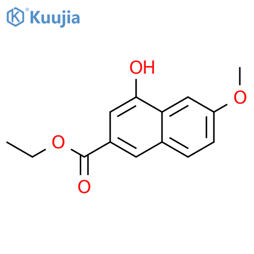 2-Naphthalenecarboxylic acid, 4-hydroxy-6-methoxy-, ethyl ester structure