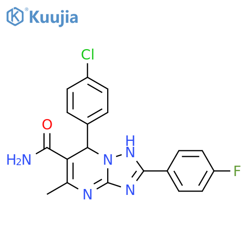 7-(4-chlorophenyl)-2-(4-fluorophenyl)-5-methyl-4H,7H-1,2,4triazolo1,5-apyrimidine-6-carboxamide structure