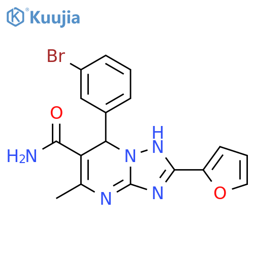 7-(3-bromophenyl)-2-(furan-2-yl)-5-methyl-4H,7H-1,2,4triazolo1,5-apyrimidine-6-carboxamide structure