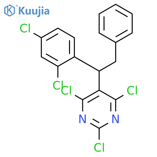 Pyrimidine, 2,4,6-trichloro-5-[1-(2,4-dichlorophenyl)-2-phenylethyl]- structure