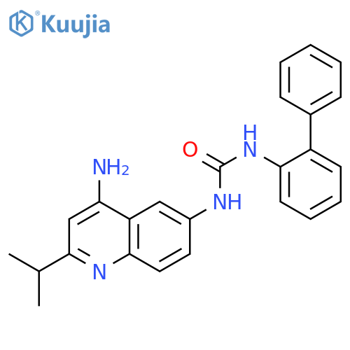 Urea, N-[4-amino-2-(1-methylethyl)-6-quinolinyl]-N'-[1,1'-biphenyl]-2-yl- structure