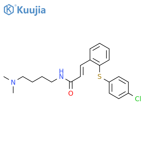 2-Propenamide,3-[2-[(4-chlorophenyl)thio]phenyl]-N-[4-(dimethylamino)butyl]- structure