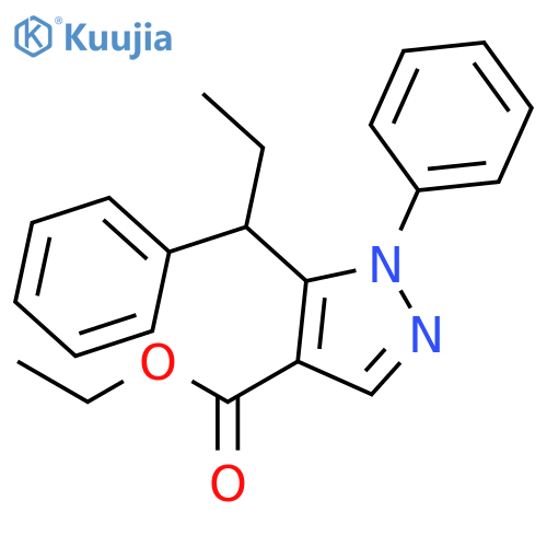 1H-Pyrazole-4-carboxylic acid, 1-phenyl-5-(1-phenylpropyl)-, ethyl ester structure