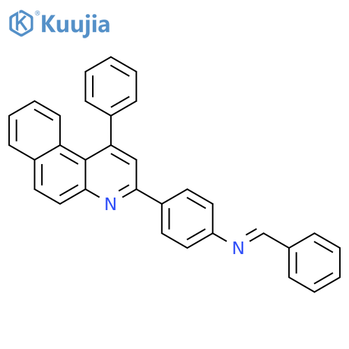 Benzenamine, 4-(1-phenylbenzo[f]quinolin-3-yl)-N-(phenylmethylene)- structure
