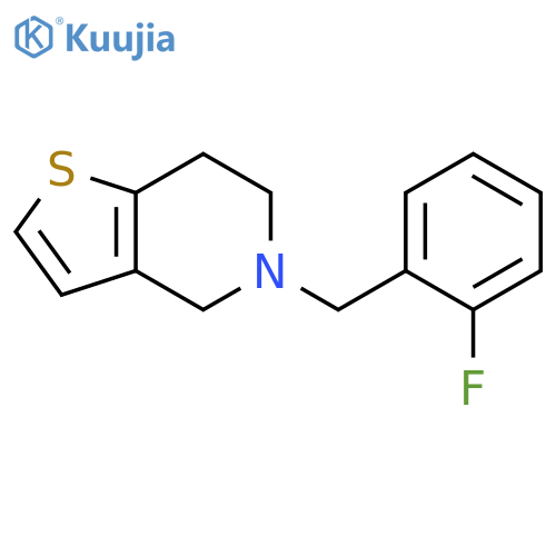 Thieno[3,2-c]pyridine, 5-[(2-fluorophenyl)methyl]-4,5,6,7-tetrahydro- structure