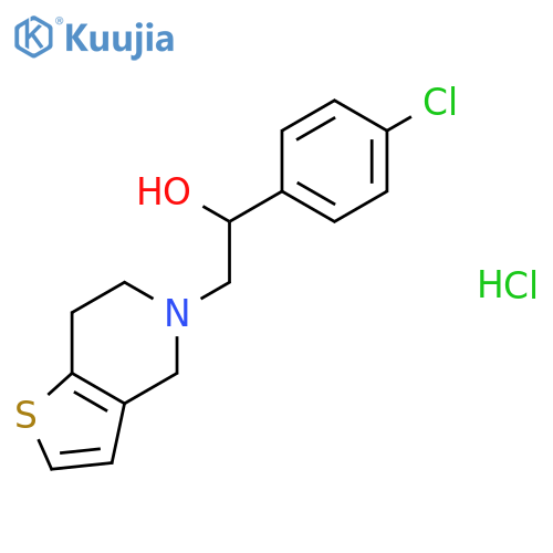 1-(4-chlorophenyl)-2-(6,7-dihydrothieno[3,2-c]pyridin-5(4H)-yl)ethanol hydrochloride structure