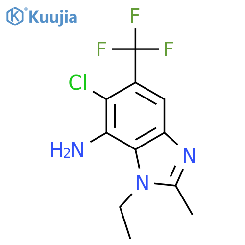 6-Chloro-1-ethyl-2-methyl-5-(trifluoromethyl)-1H-benzimidazol-7-amine structure