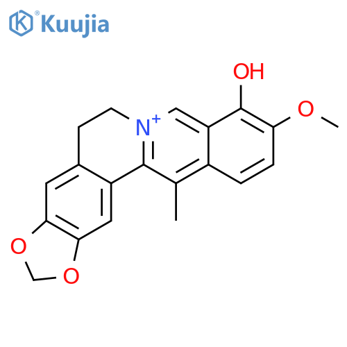 Benzo[g]-1,3-benzodioxolo[5,6-a]quinolizinium,5,6-dihydro-9-hydroxy-10-methoxy-13-methyl- (9CI) structure