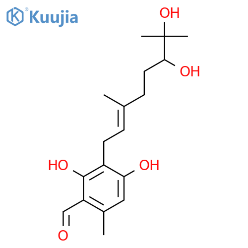 3-[(E)-6,7-Dihydroxy-3,7-dimethyloct-2-enyl]-2,4-dihydroxy-6-methylbenzaldehyde structure