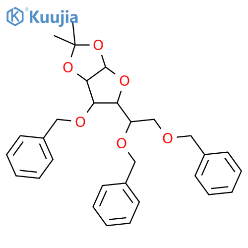 (3aR,5R,6S,6aR)-6-(benzyloxy)-5-[(1R)-1,2-bis(benzyloxy)ethyl]-2,2-dimethyl-tetrahydro-2H-furo[2,3-d][1,3]dioxole structure