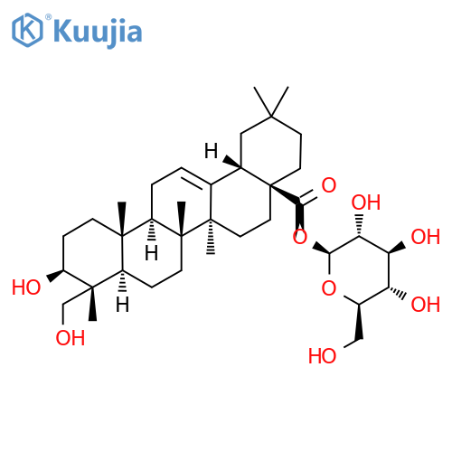 Hederagenin 28-O-beta-D-glucopyranosyl ester structure