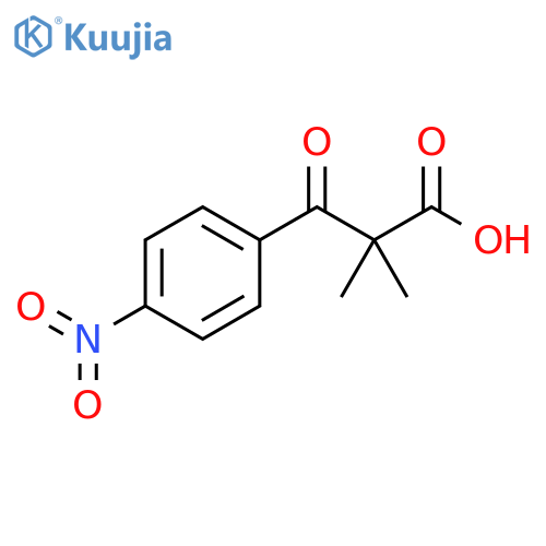 2,2-dimethyl-3-(4-nitrophenyl)-3-oxopropanoic acid structure