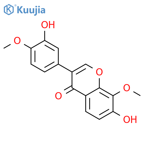 4H-1-Benzopyran-4-one,7-hydroxy-3-(3-hydroxy-4-methoxyphenyl)-8-methoxy- structure