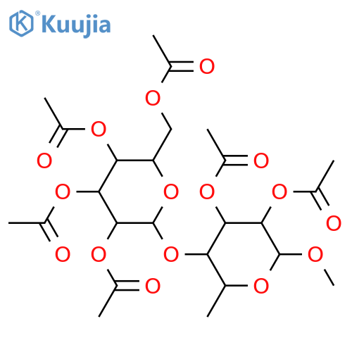 4-O-β-D-Mannopyranosyl-L-rhamnose; α-Pyranose-form, Me glycoside, hexa-Ac structure