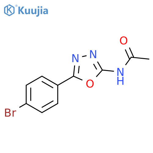 N-5-(4-bromophenyl)-1,3,4-oxadiazol-2-ylacetamide structure