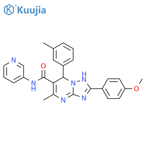 2-(4-methoxyphenyl)-5-methyl-7-(3-methylphenyl)-N-(pyridin-3-yl)-4H,7H-1,2,4triazolo1,5-apyrimidine-6-carboxamide structure