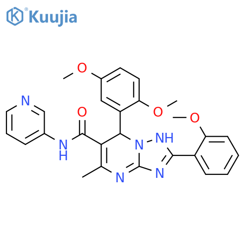 7-(2,5-dimethoxyphenyl)-2-(2-methoxyphenyl)-5-methyl-N-(pyridin-3-yl)-4H,7H-1,2,4triazolo1,5-apyrimidine-6-carboxamide structure