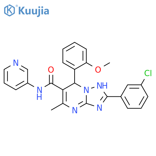 2-(3-chlorophenyl)-7-(2-methoxyphenyl)-5-methyl-N-(pyridin-3-yl)-4H,7H-1,2,4triazolo1,5-apyrimidine-6-carboxamide structure